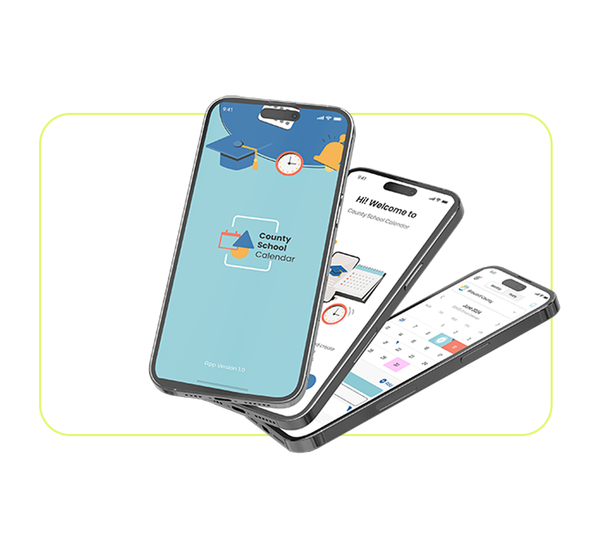 County School Calendar Mobile App Design